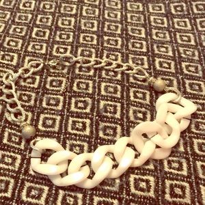 White and Silver Chain Necklace